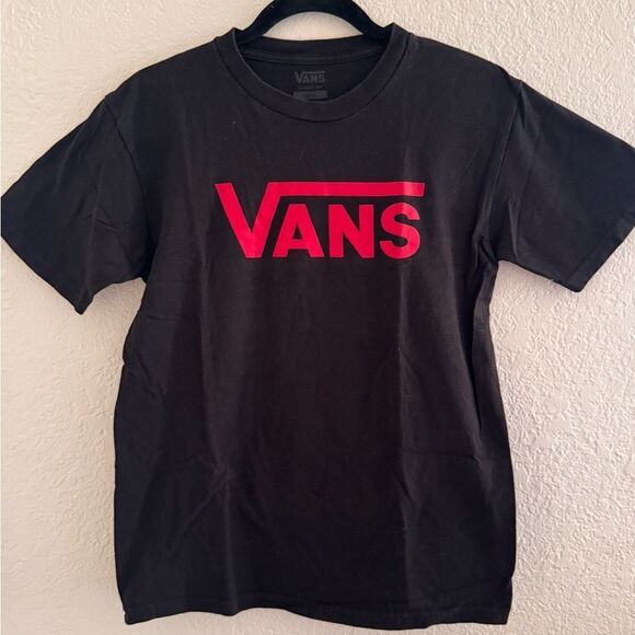 Vans Kids Black T-Shirt with Red Logo - Picture 1 of 4